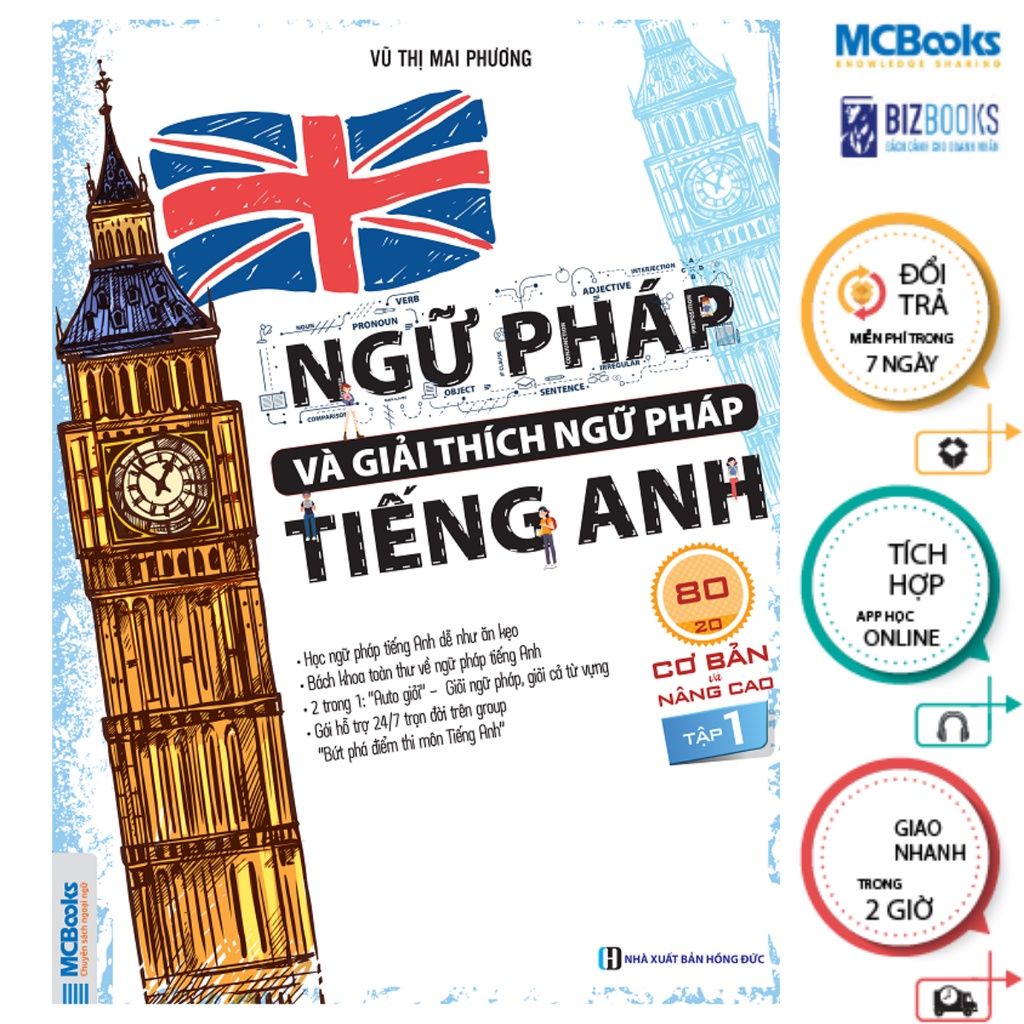 Sách - Ngữ pháp và giải thích ngữ pháp tiếng Anh cơ bản và nâng cao 80/20 - Tập 1 - McBooks