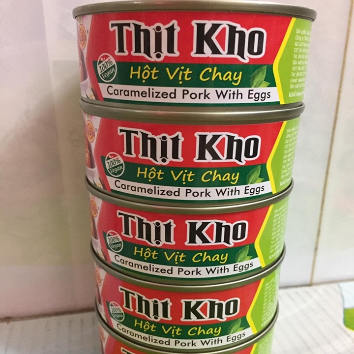 Combo 3 hộp thịt kho hột vịt chay âu lạc - 3 hộp x 150g