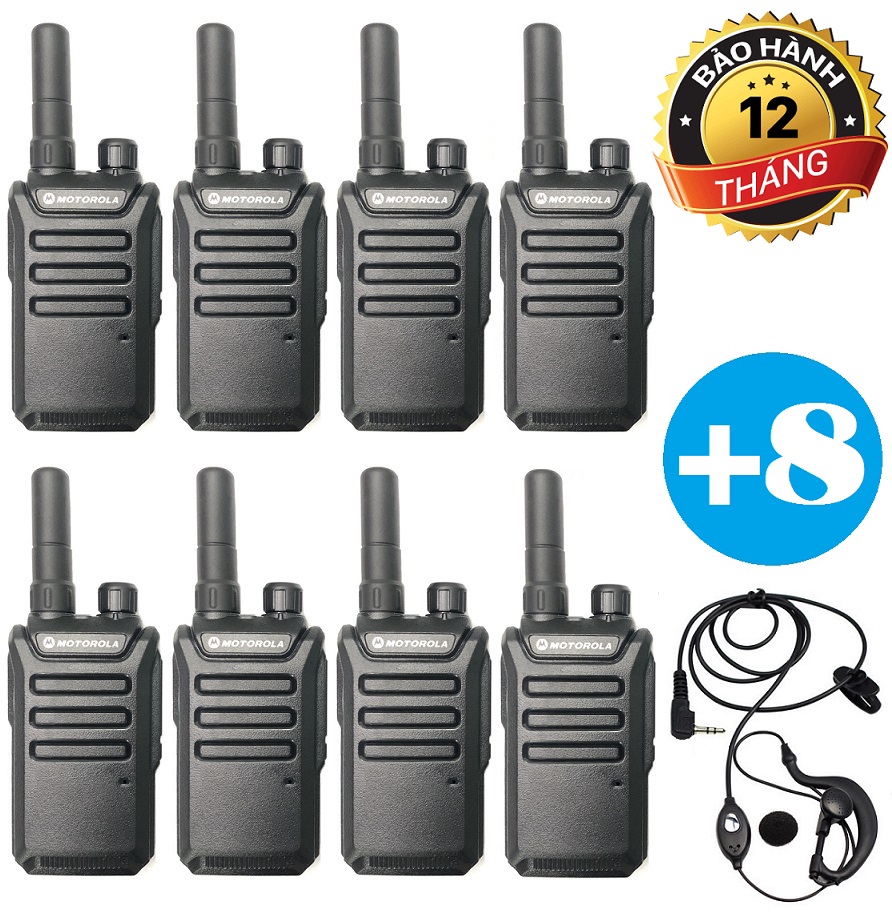 Bộ 08 Bộ đàm Siêu nhỏ Motorola GP600 + 08 Tai Nghe Chuyên Dụng