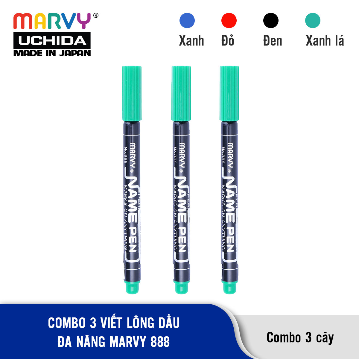 Combo 3 Viết Lông Dầu Đa Năng Marvy 888
