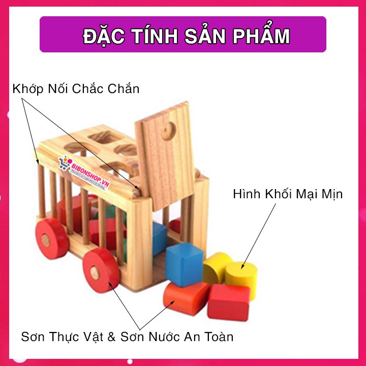 Đồ Chơi Gỗ Xe Ô Tô Thả Khối