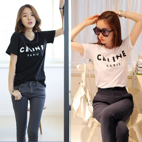 Áo Thun Nữ In Hình Celine