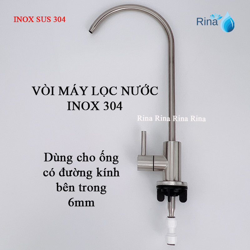 Vòi máy lọc nước inox 304, vòi máy lọc nước RO, vòi binh lọc, vòi máy lọc nước nóng lạnh Rina