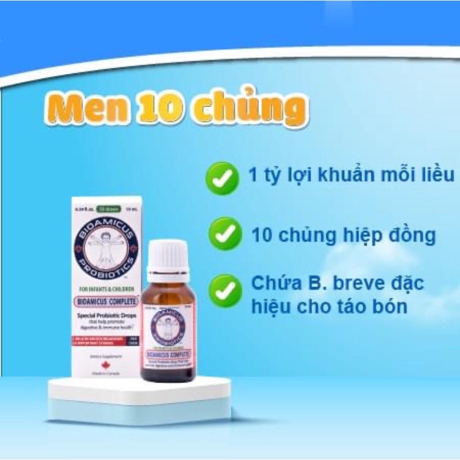 Men vi sinh 10 chủng BioAmicus Complete 10 ml
