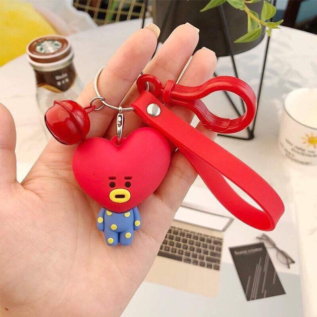 Móc khoá dẻo BTS kèm chuông siêu xinh
