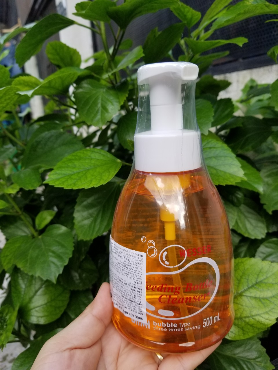 Nước rửa bình sữa hoa quả Wesser chai 500ml