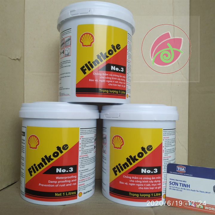 Shell flintkote No3 - 1Lít- Sơn chống thấm gốc bitum - ,hồ cá màu đen