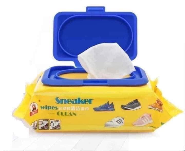 Khăn giấy lau giày Sneaker siêu sạch, không hóa chất làm hại vải - Giấy ướt lau giày đa năng, tiện lợi (bịch 30 tờ)