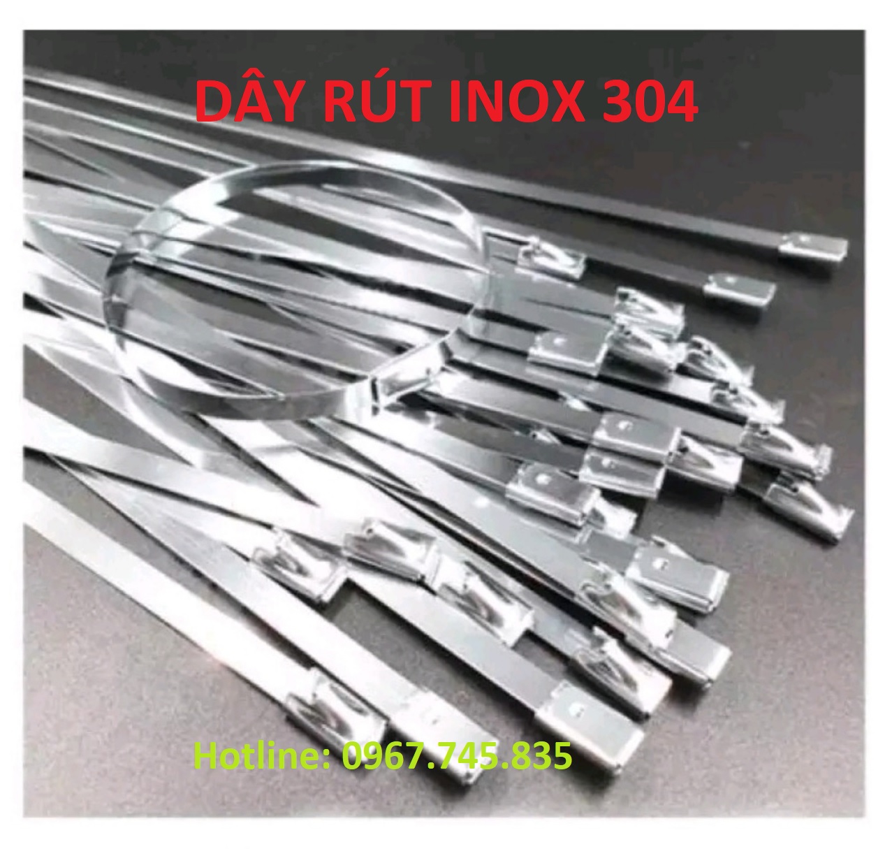 Tui 100 day rut inox 304 kich thuoc 4.6x400mm