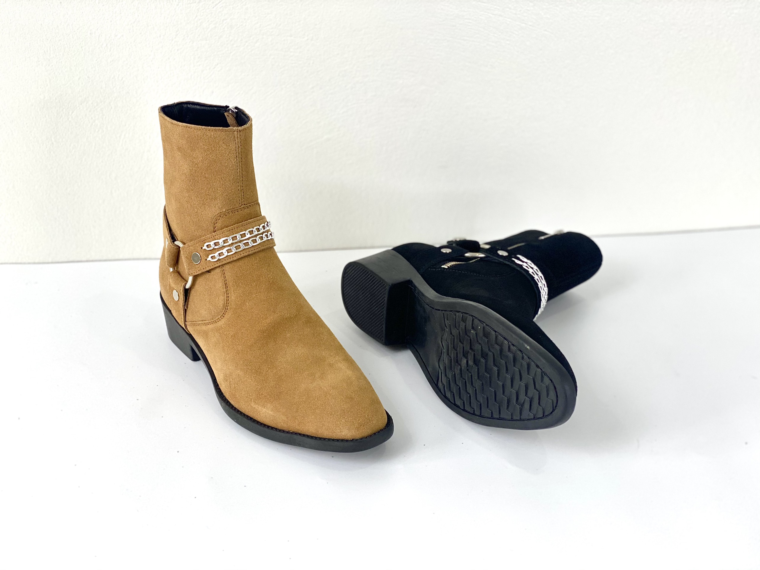 [2 Màu] Harness boots da lộn quai xichs