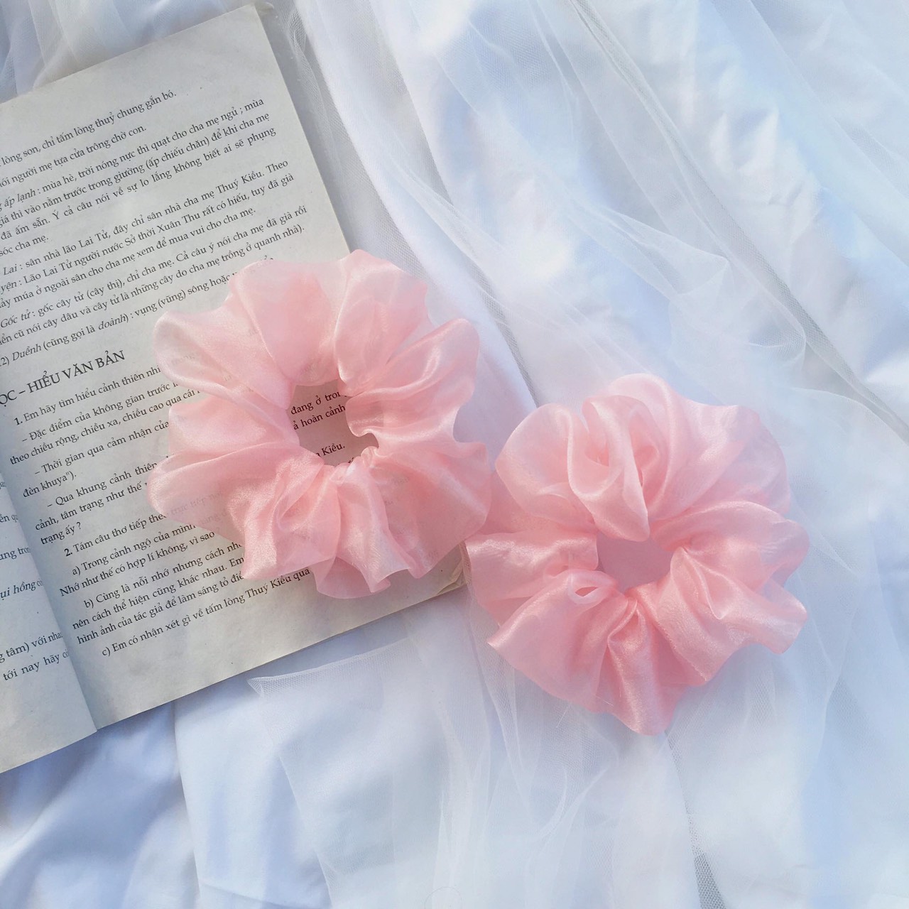 [HCM]SCRUNCHIES VON KÍNH 10 MÀU BẢNG MỚI NHẤT - CỘT TÓC HOTTREND