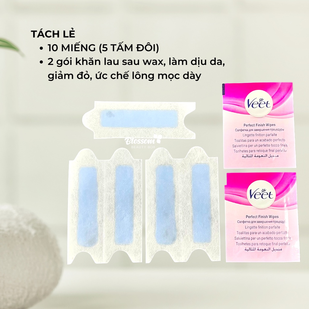 Miếng dán tẩy lông WAX lông mặt ria mép VEET