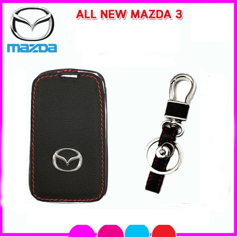 Bao Da Chìa Khóa Mazda 3 2020 (Da Thật) Logo 3D