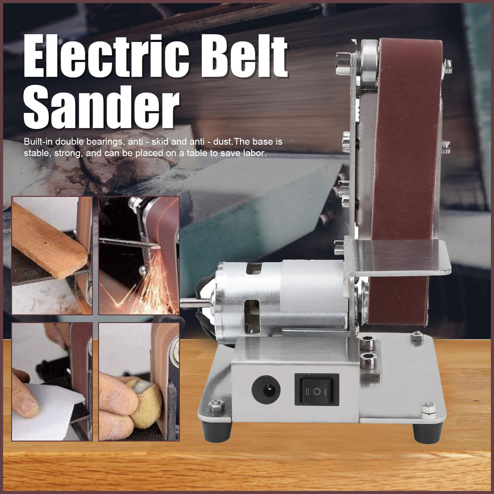 Máy chà nhám đai điện siêu nhỏ Máy mài đánh bóng DIY Máy mài góc cố định để bàn dọc Máy mài đa năng 775, Máy mài đai, Máy mài đai điện mini, Dao cắt đánh bóng