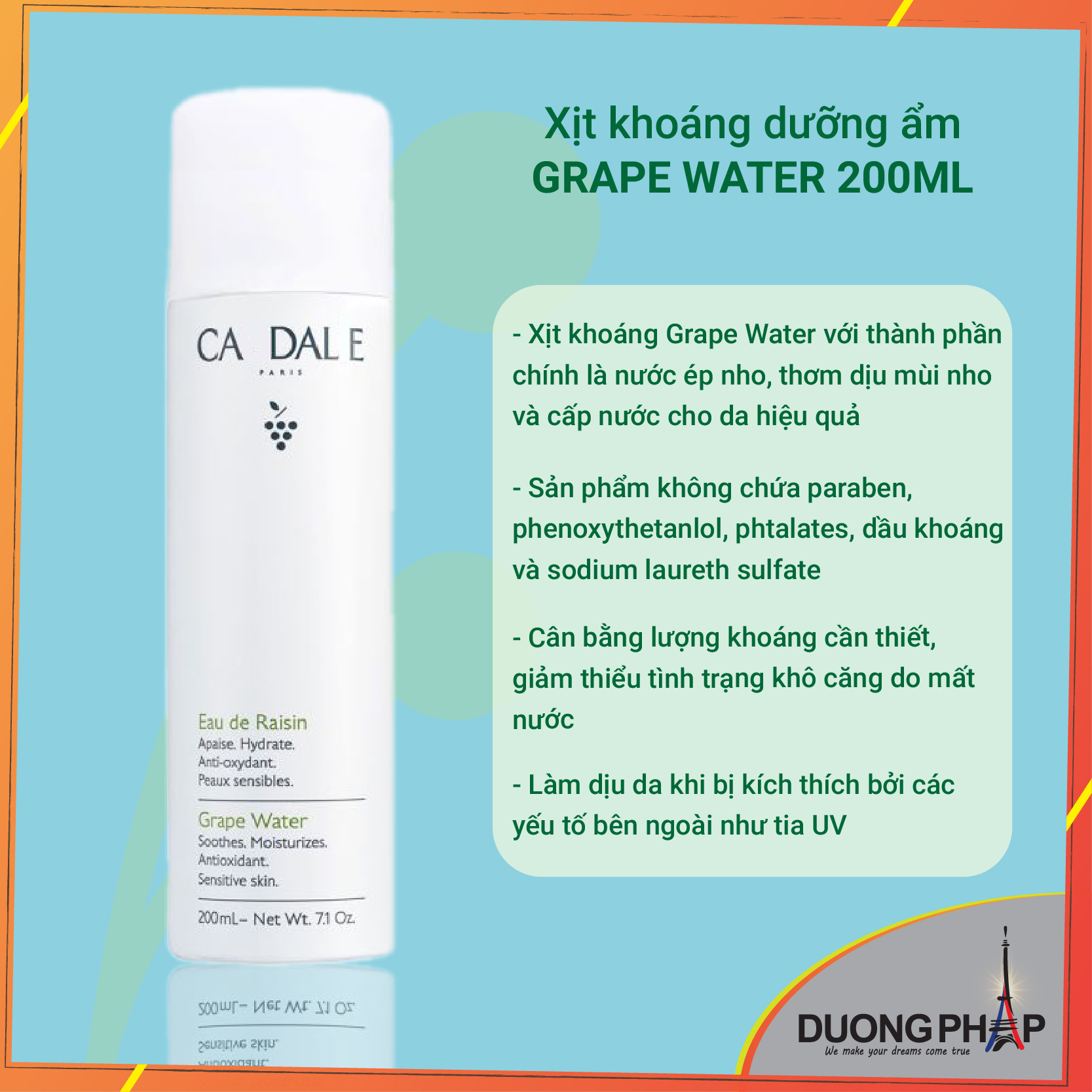 Xịt khoáng dưỡng ẩm Caudalie 200ml