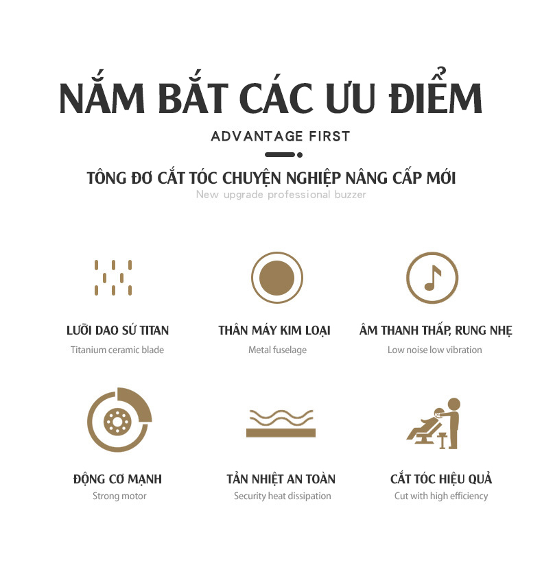 Smart1688 - Tông Đơ Cắt Tóc Chuyên Nghiệp Clipper