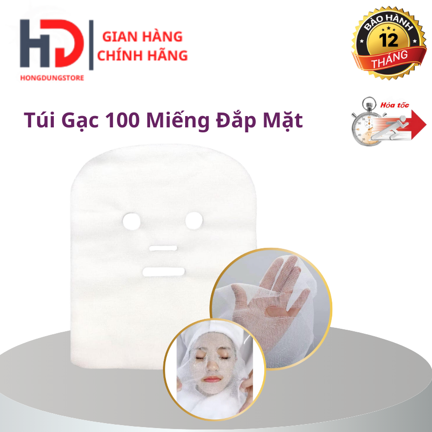 Gạc 100% cotton | set 100 miếng gạc đắp mặt nạ | gạc đắp mặt nạ cho spa