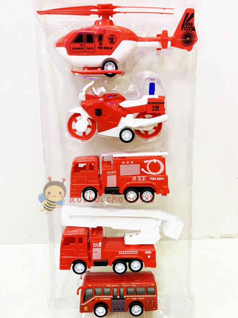 Vỉ xe cứu hỏa xe hơi cổ máy bay bằng nhựa chạy trớn