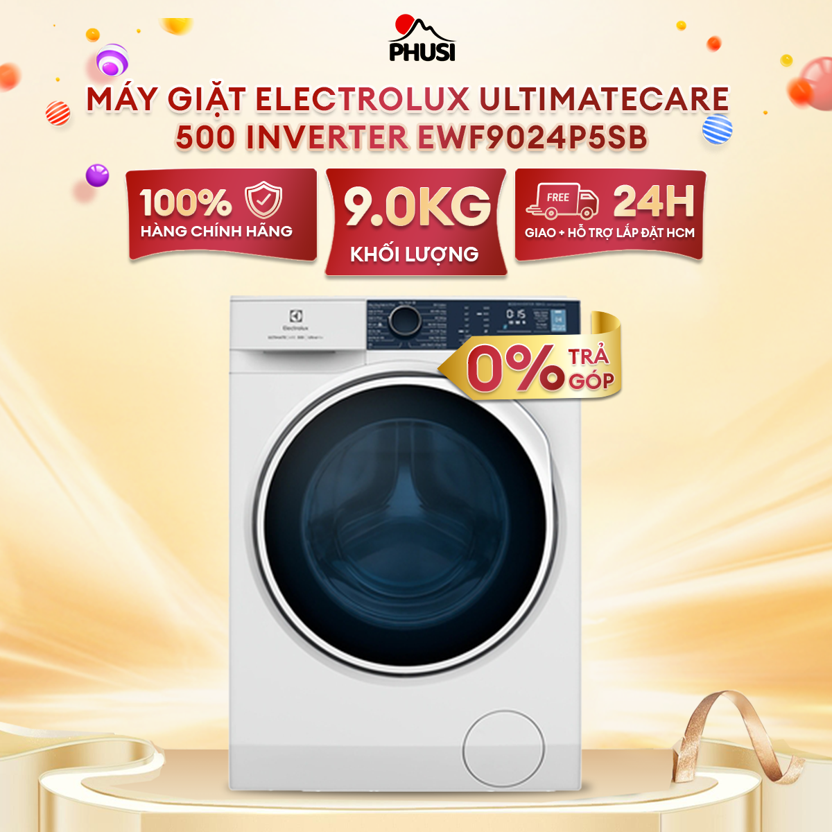 Máy giặt electrolux inverter 10 kg ewf1024m3sb - hàng chính hãng