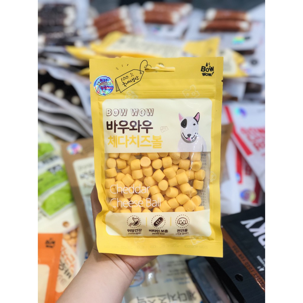 Thức ăn chó - Phô mai viên Bow wow gói 100g