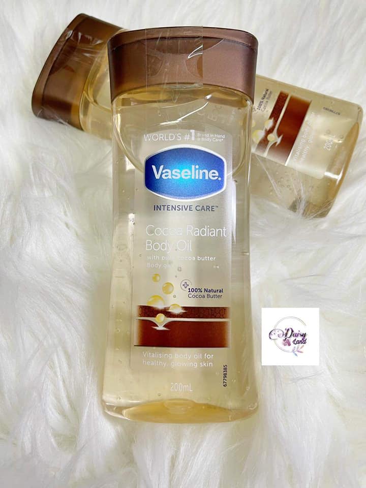 Dưỡng thể dạng dầu vaseline cocoa radiant body oil 200ml