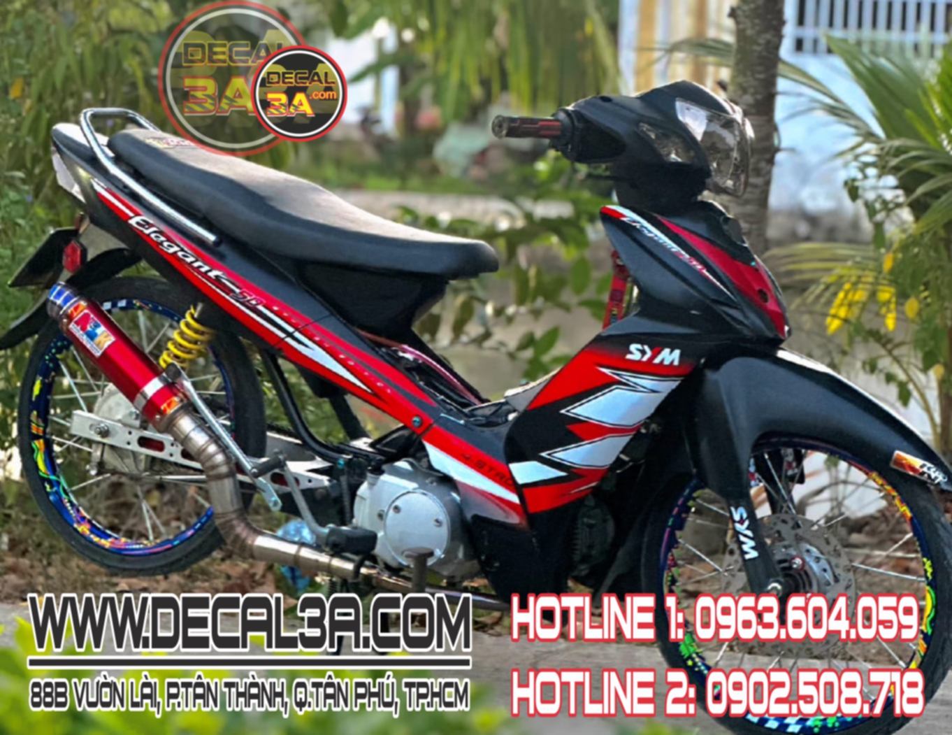 Elegant 50 wing pocket bike decal