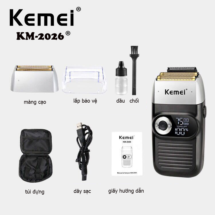 Máy cạo râu Kemei 2026