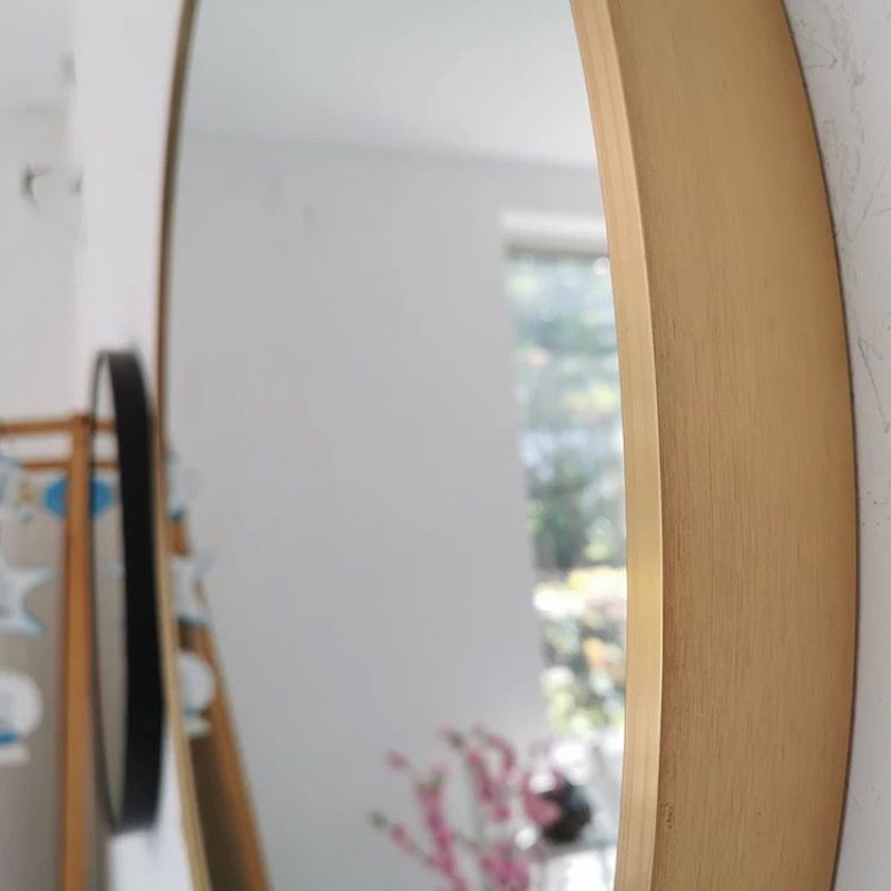 Gương tròn treo tường phòng tắm SMHome GTT01 (Khung vàng) đường kính 600 mm