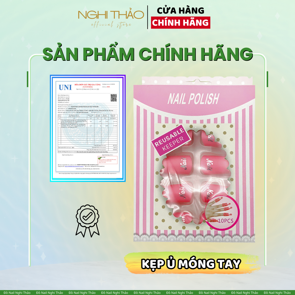 Kẹp ủ móng tay tháo gel set 10 cái