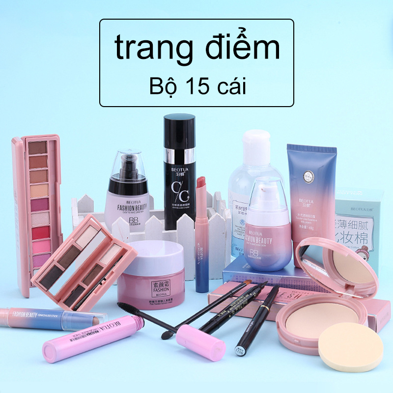 HCMANYAR-15pcs BIOAOUA Bộ mỹ phẩm trang điểm hoàn chỉnh set người mới bắt