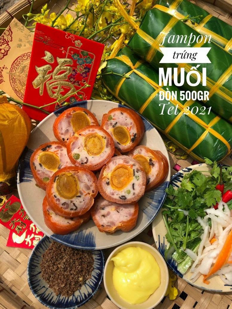 Jambon trứng muối. Chả da cam đòn 500g