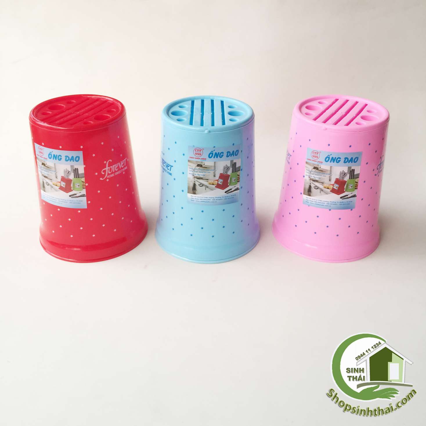 [HCM]Ống cắm dao bằng nhựa hình tròn nhiều khe cắm được nhiều loại dao kéo - giao màu ngẫu nhiên