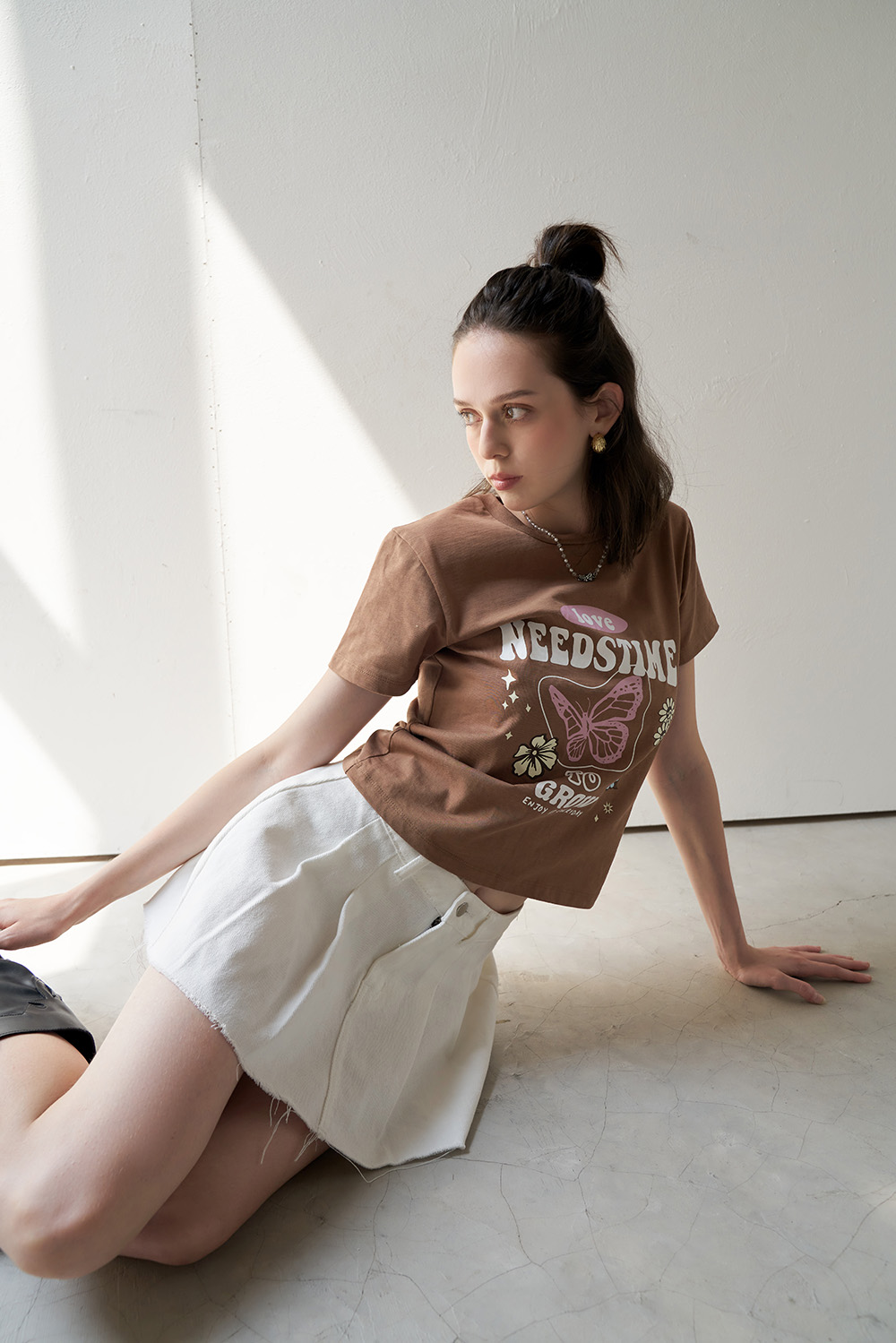 DOTTIE - Áo thun in LOVE - Nâu - T0675