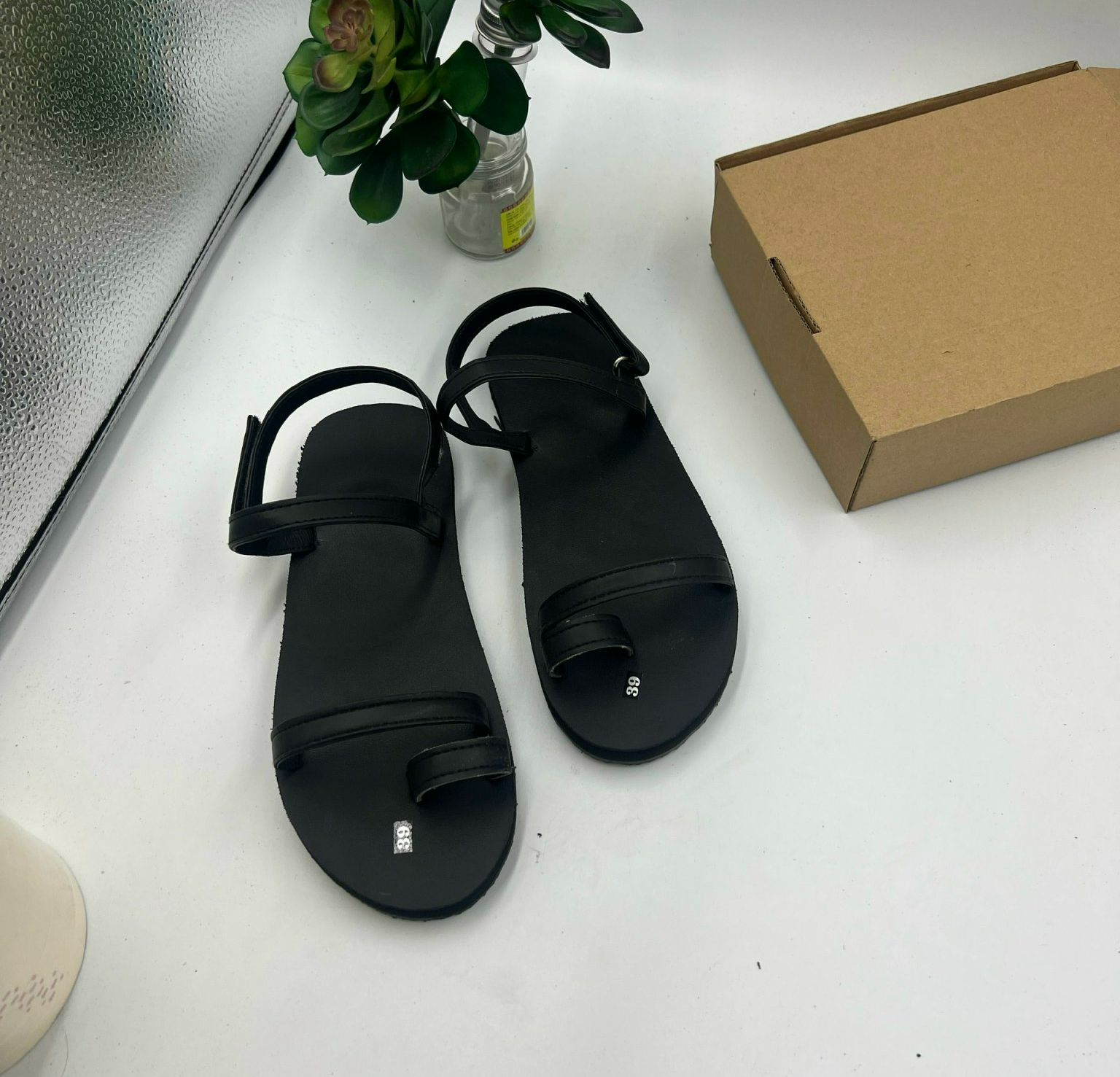 dép sandal nam nữ A20 sát ngón đen (xăng đan học sinh)
