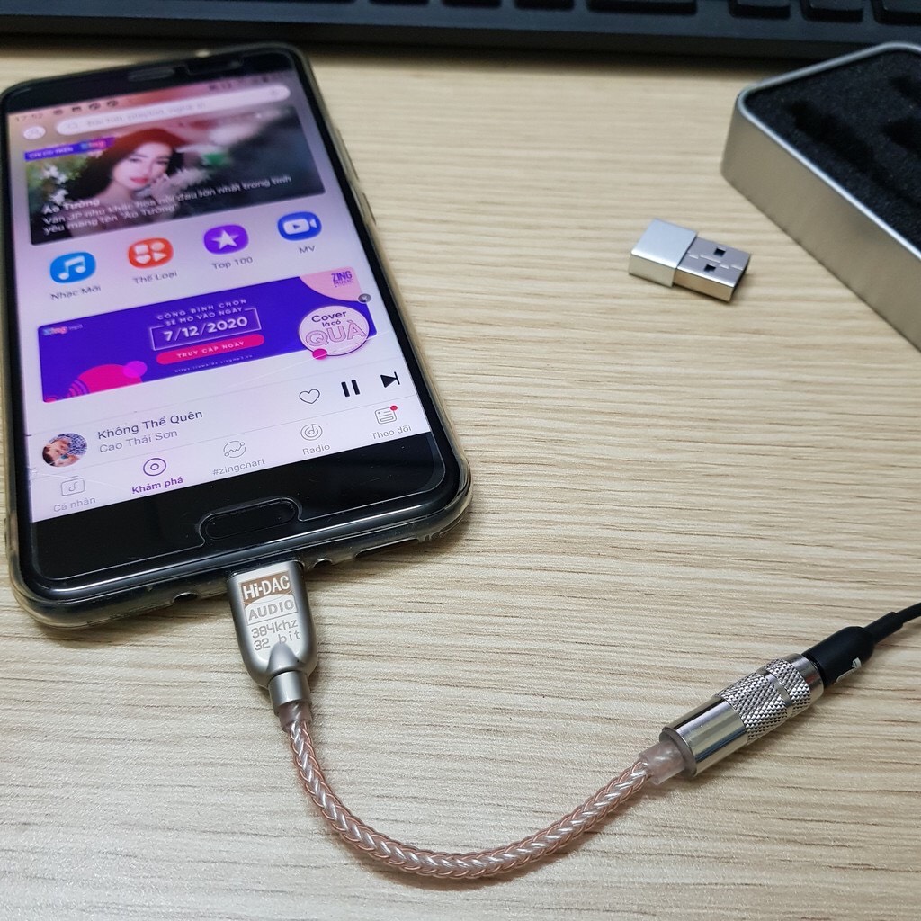 Cáp chuyển typeC sang 3.5mm có DAC cao cấp,32bit,Realtek hires