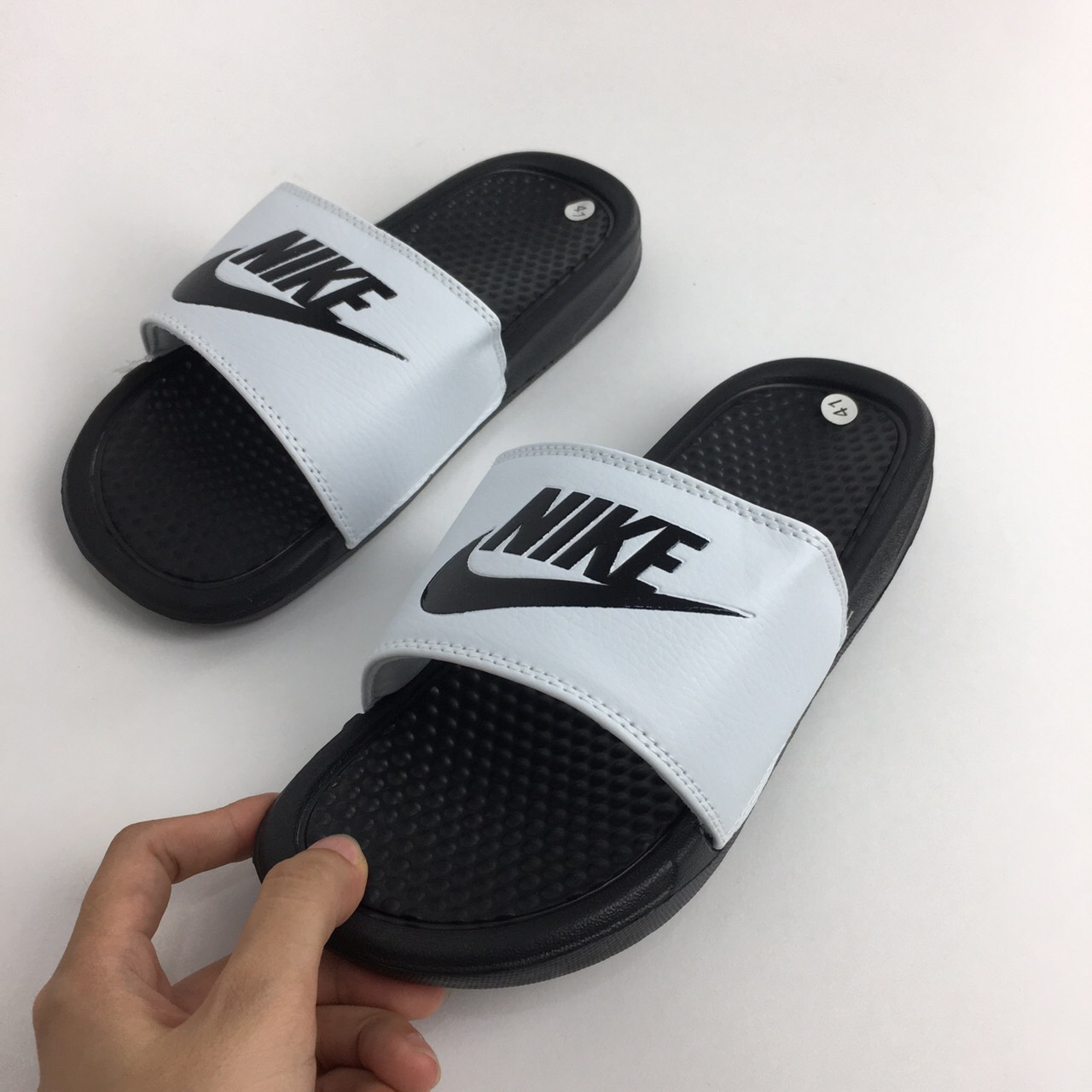 [ Fullbox ] Dép Quai Ngang Nam Nữ-Nike-Đen Trắng