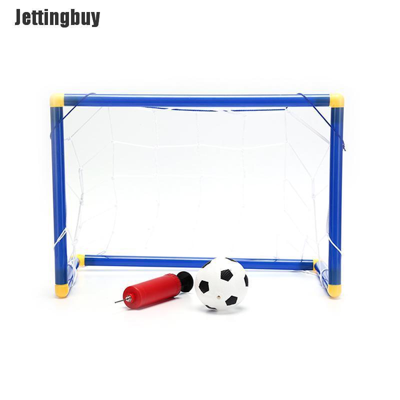 Jettingbuy Folding Mini Football Soccer Goal Post Net Set with Pump Kids Sport Toy