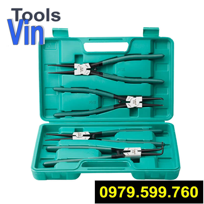 Bộ 4 kìm mở phe mũi dài 9”/ 230 mm mũi cong, mũi thẳng, kìm bóp, kìm bung