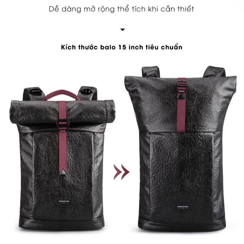 Balo rolltop cao cấp phong cách cá tính – KINGSONS ROLLTOP