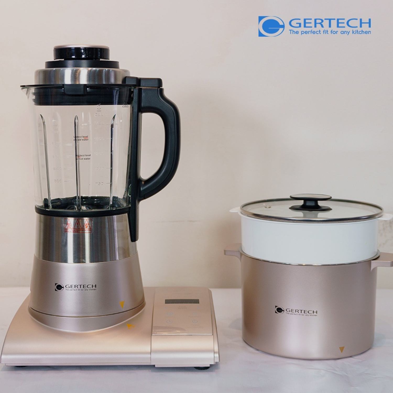 Máy xay nấu, máy làm sữa hạt Gertech Gt006, máy xay hiện đại chạy cực khỏe độ ồn