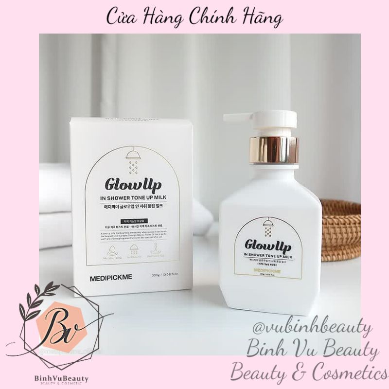 Sữa Tắm Truyền Trắng Medipickme Glowup In Shower Tone Up Milk 300g