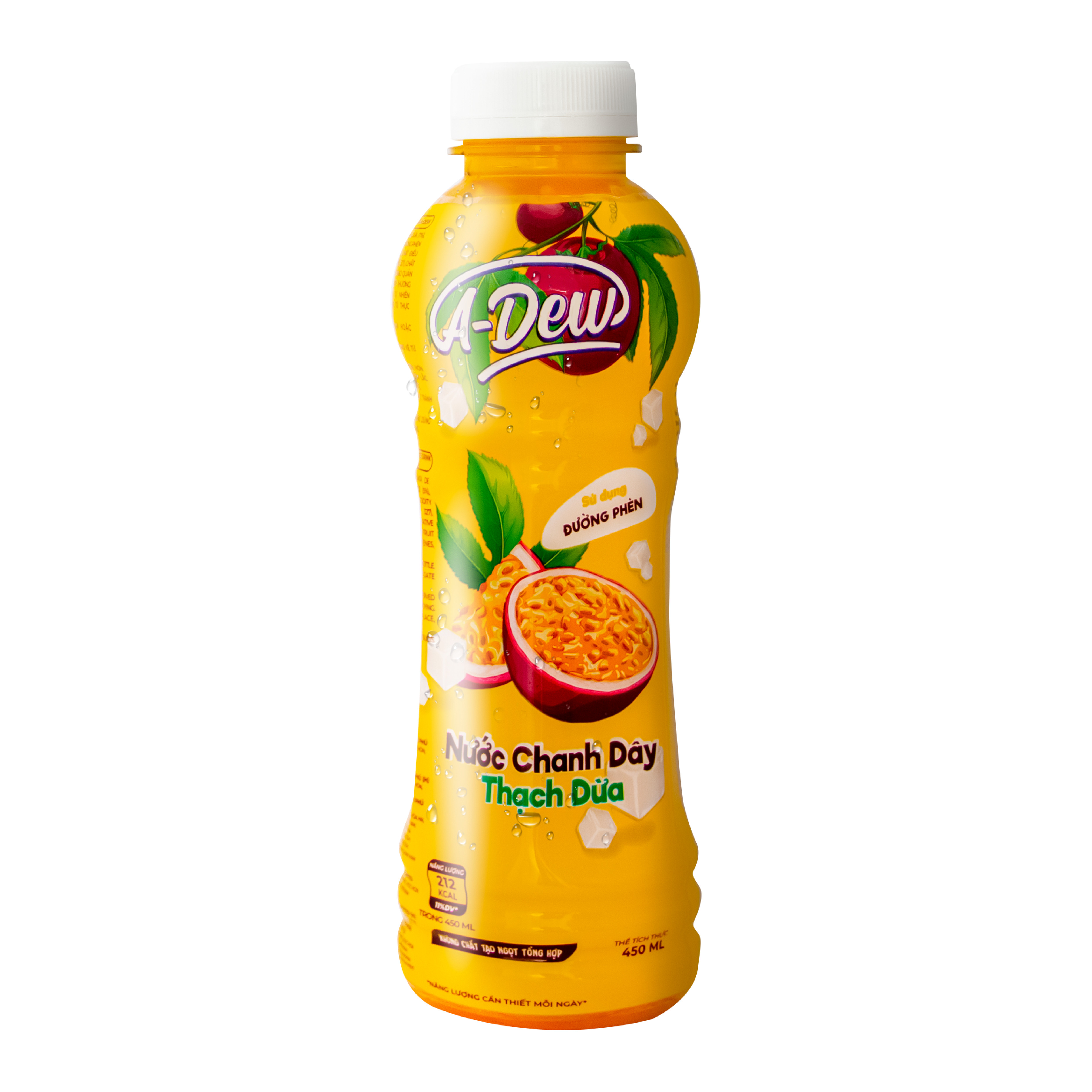 Nước Chanh Dây Thạch Dừa A-Dew 450ml (Thùng 24 chai)