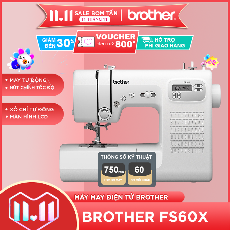 HCMTrả góp 0%Máy May Điện Tử Cao Cấp Nhật Bản Brother FS60X Model Mới 2020