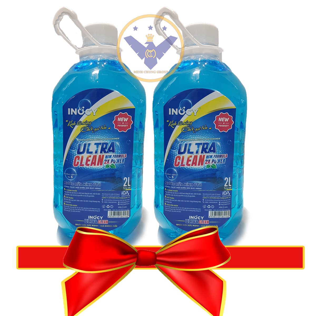 BỘ 2 Nước rửa kính ô tô siêu sạch đậm đặc INOCY/ ECO bình 2 lít