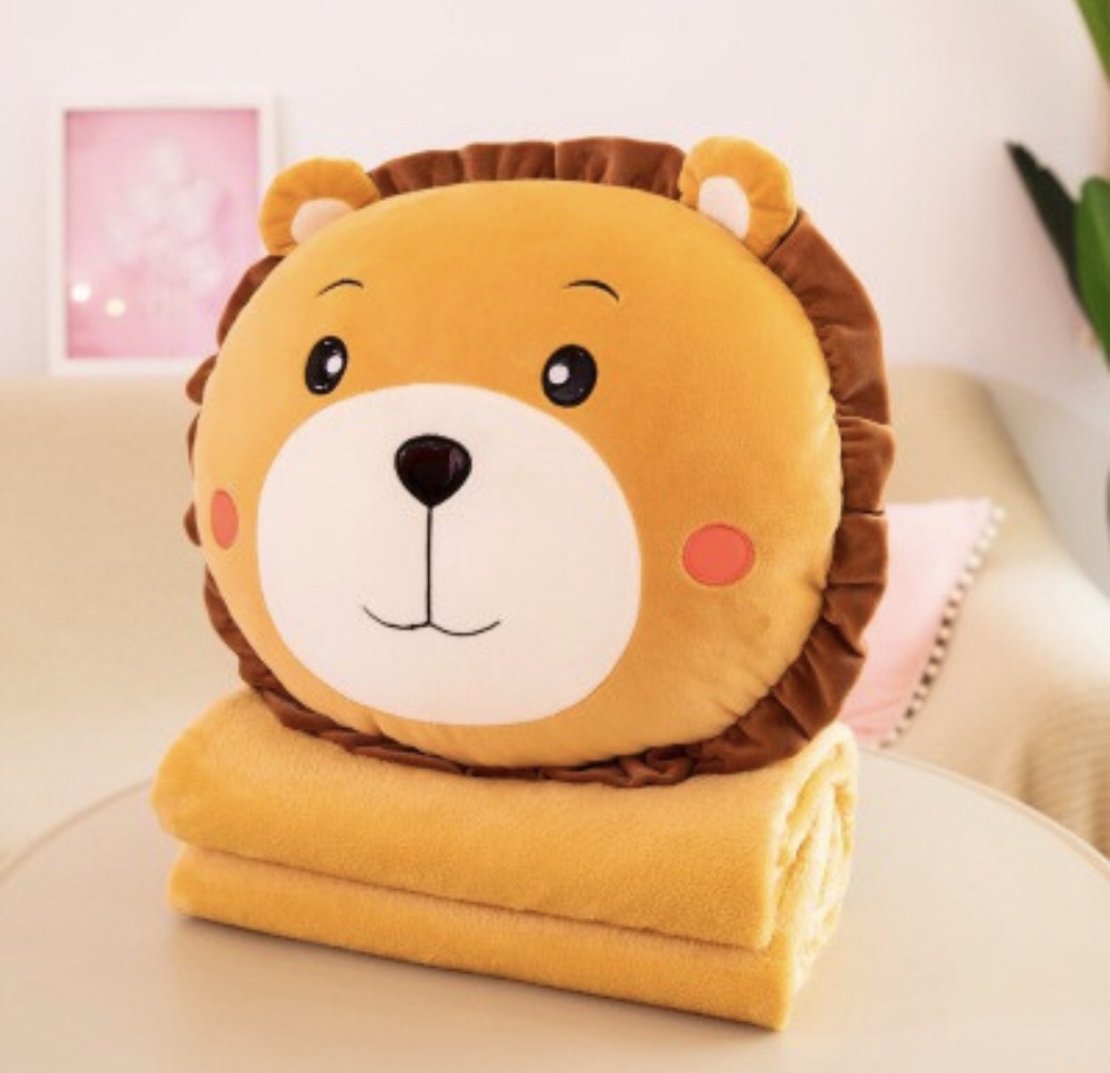 Bộ chăn gối văn phòng hình thỏ, khỉ, sư tử, ếch