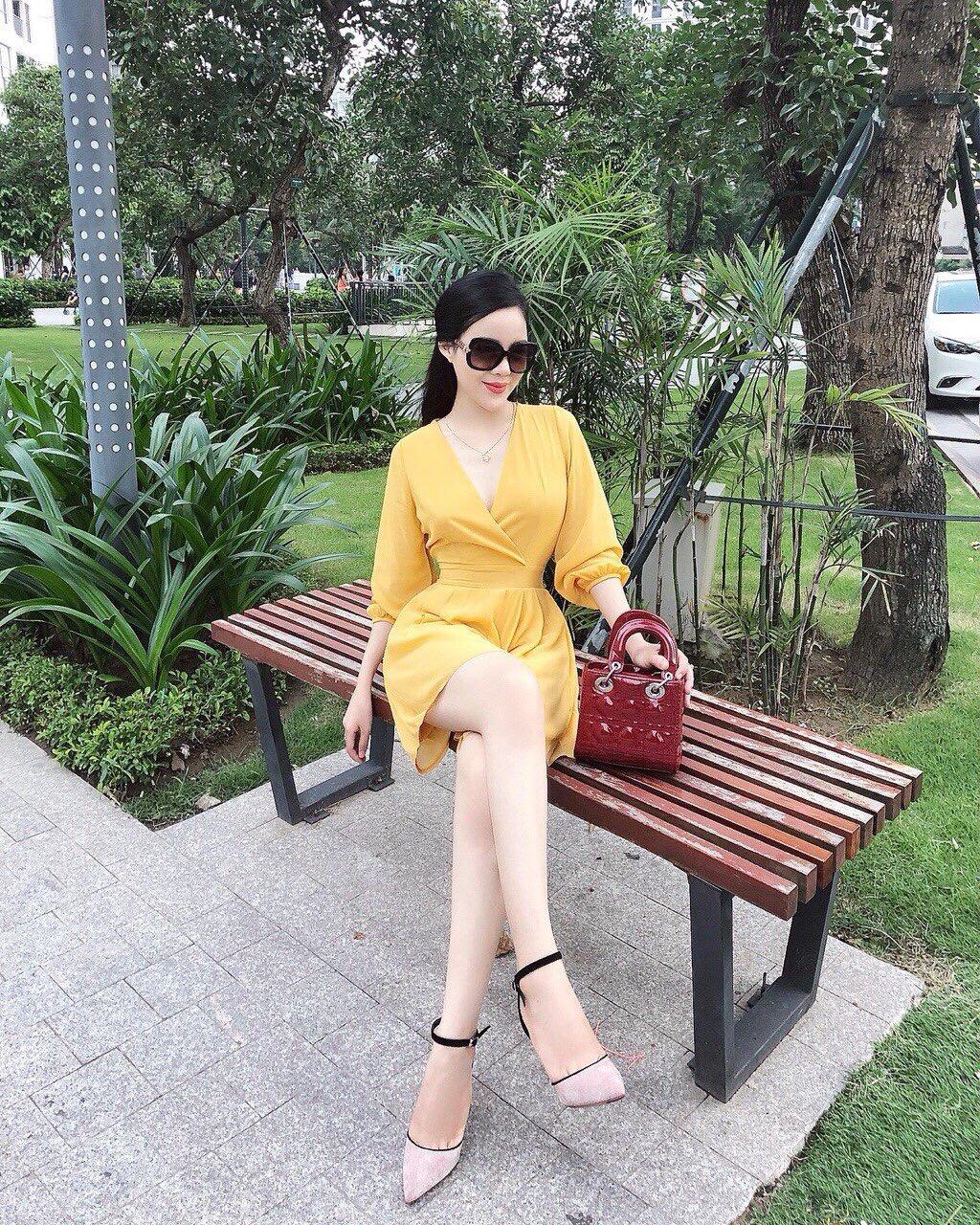 Đầm  Nữ Thắt Eo Nơ Xòe  Thời Trang  Mới Pk Đ 34