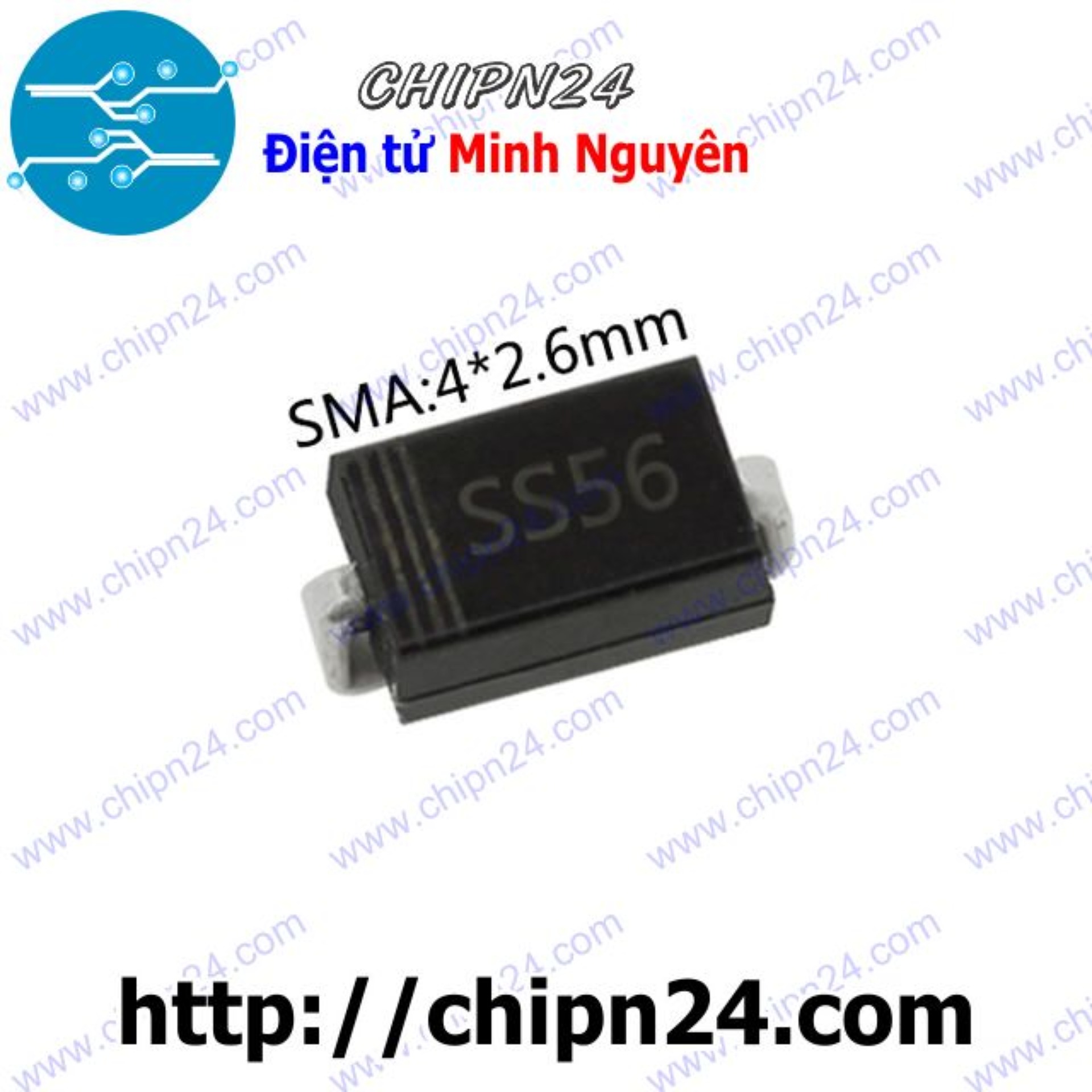 [5 con] (KX) Diode Dán SS56 SMA 5A 60V (SMD Dán) [Diode xung]