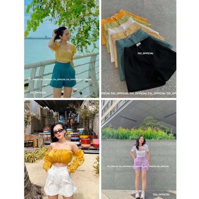 Quần short nữ gập gấu nhiều màu