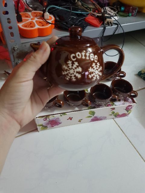 [Rẻ Vô Địch] Bộ ấm chén sứ cao cấp hoa văn