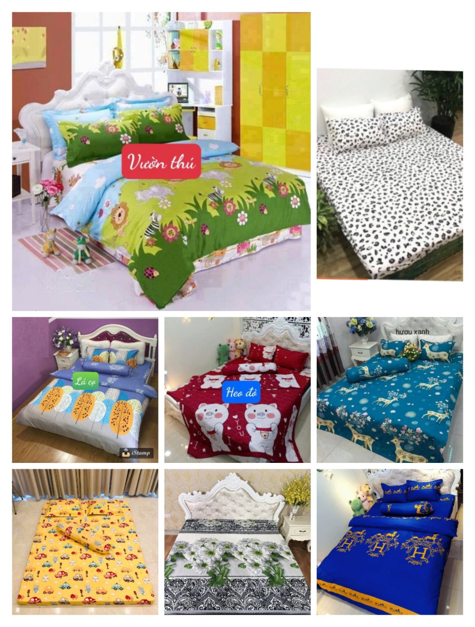 Bộ ga gối Drap 1m4 Cotton Poly Vikona mã 07
